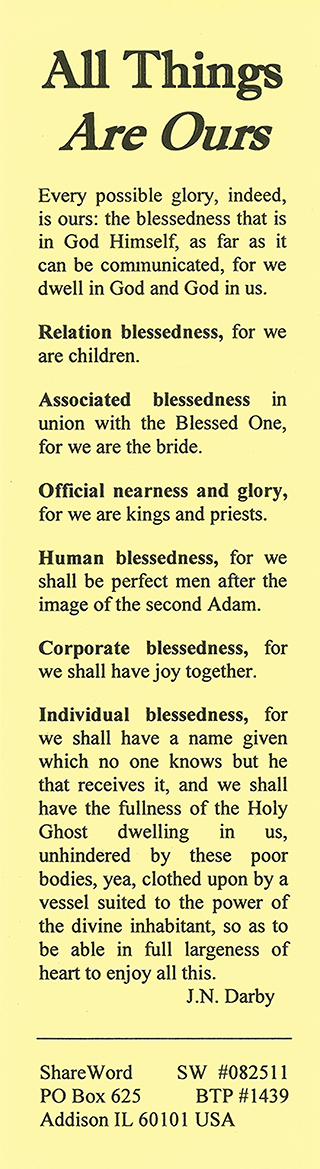 All Things Are Ours by John Nelson Darby