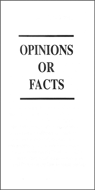 Opinions or Facts by George Cutting