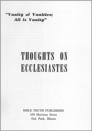 Thoughts on Ecclesiastes by Clarence Esme Stuart