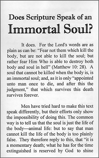 Does Scripture Speak of an Immortal Soul? by Frederick William Grant