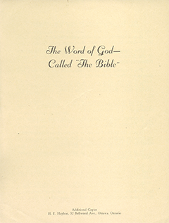 The Word of God: The Bible by Henry Edward Hayhoe