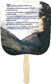 Psalm 23 Scenic Stick (Paddle) Hand Fan: 5-Pack by Swanson