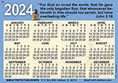 2024 English Gospel Pocket (Wallet) Calendar