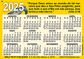 2025 Portuguese Gospel Wallet Calendar