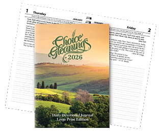 2026 Choice Gleanings Calendar: Large Print Daily Devotional Journal — Desk/Personal Size Planner