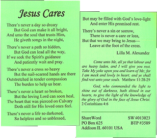 Jesus Cares by L.M Alexander
