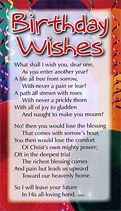 Birthday Wishes: My Wish for Thee by Frances Ridley Havergal