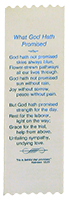 What God Hath Promised, Two Stanzas: Wide Embossed Ribbon Bookmark by BCE, Annie Johnson Flint