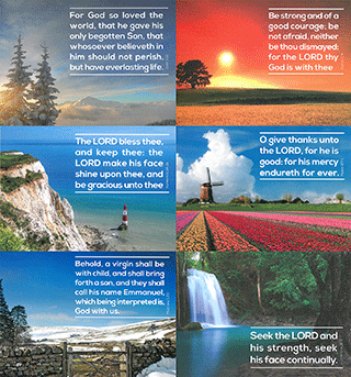 Scenic Scripture Greetings Correspondence Pack: 6x4 CFP Set, Assorted Verses, Blank Inside by TBS