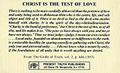 Christ Is the Test of Love
