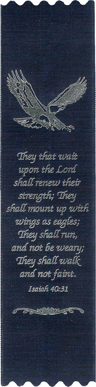 They that wait upon the Lord … Isaiah 40:31 Full Verse: Standard Embossed Ribbon Bookmark by BCE
