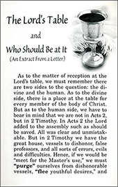 The Lord's Table and Who Should Be at It by Charles Henry Mackintosh