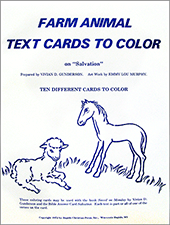 Farm Animal Text Cards to Color: Verses on Salvation by Vivian D. Gunderson