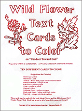 Wild Flower Text Cards to Color: Verses on Conduct Toward God by Vivian D. Gunderson