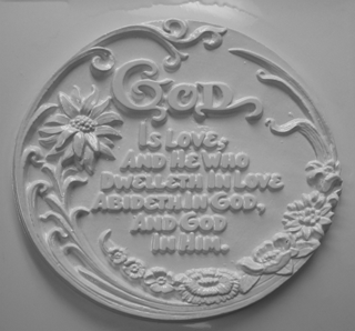 Plaster Casting Mold: God is love . . . . 1 John 4:16b