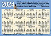 2024 Tonga Gospel Pocket (Wallet) Calendar