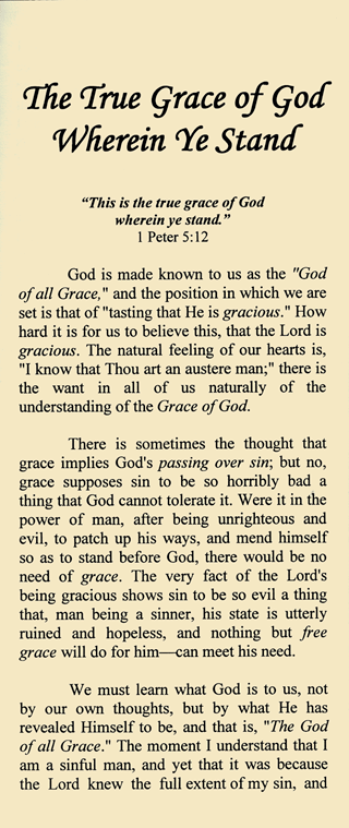 The True Grace of God Wherein Ye Stand by John Nelson Darby