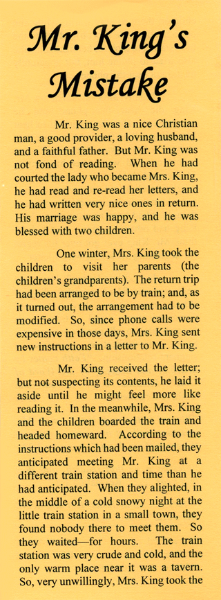 Mr. King's Mistake by John A. Kaiser