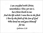 Small Frameable 11" x 8.5" I Am Crucified Calligraphy Text: I am crucified with Christ . . . . Galatians 2:20 Full Verse. by ShareWord Wall Witness