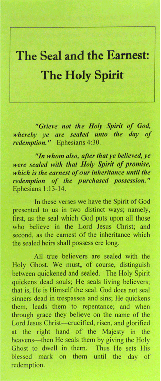 The Seal and the Earnest: The Holy Spirit by Charles Henry Mackintosh