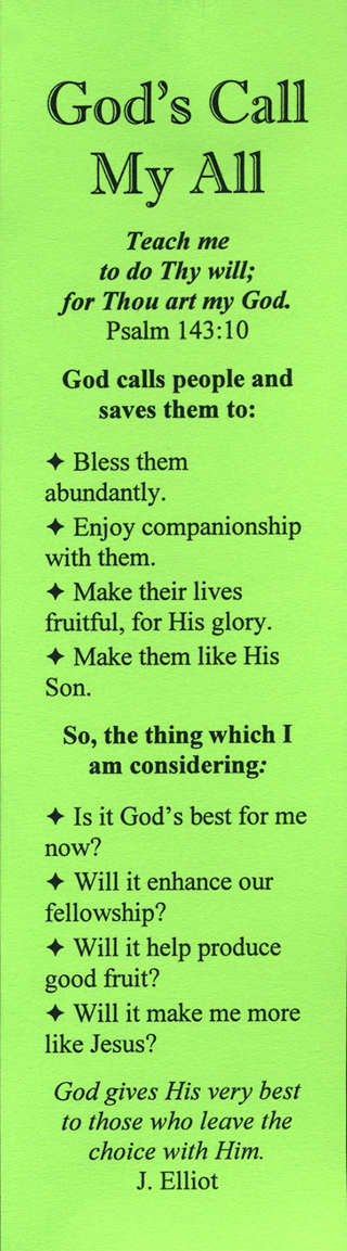 God's Call My All by John A. Kaiser