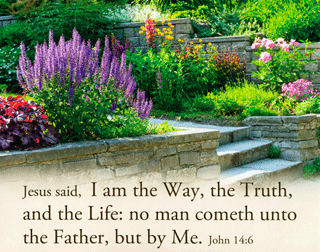 10" x 8" Small Frameable Poster Text Card: (Garden Steps) Jesus said: "I am the way . . . Me." John 14:6 (full verse) by IBH