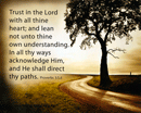 10" x 8" Small Frameable Poster Text Card: (Lone Tree Lane) Trust in the Lord . . . paths. Proverbs 3:5-6 (full verses) by IBH