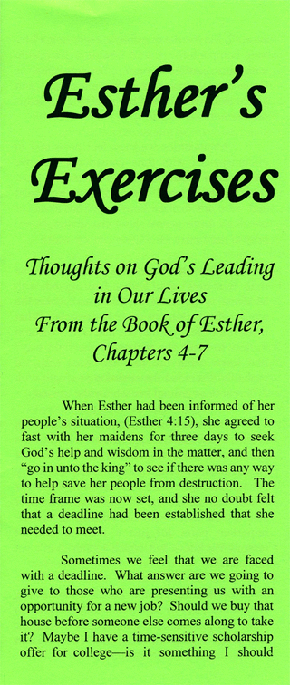 Esther's Exercises: Esther 4-7 by W. Porter