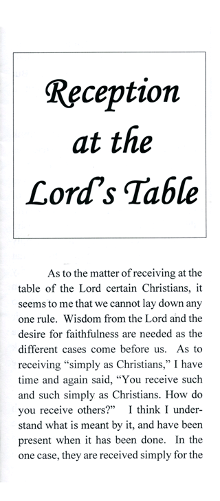 Reception at the Lord's Table by Walter Potter