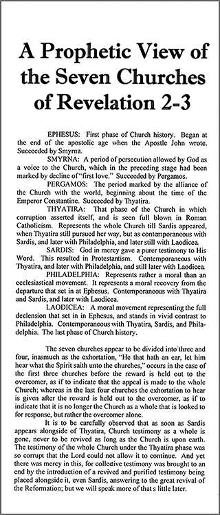 A Prophetic View of the Churches of Revelation 2-3 by Algernon James Pollock