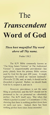 The Transcendent Word of God by John A. Kaiser