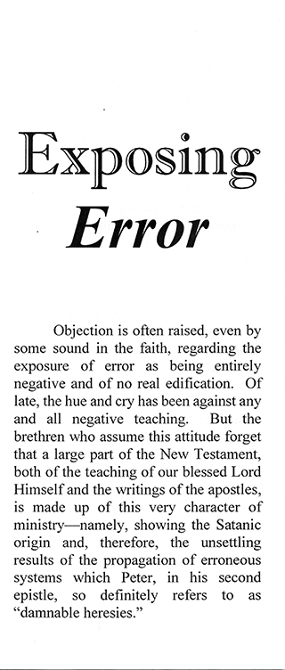 Exposing Error by Henry Allan Ironside