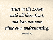 Small Frameable 11" x 8.5" Trust in the Lord Calligraphy Text: Proverbs 3:5, Full Verse by ShareWord Wall Witness