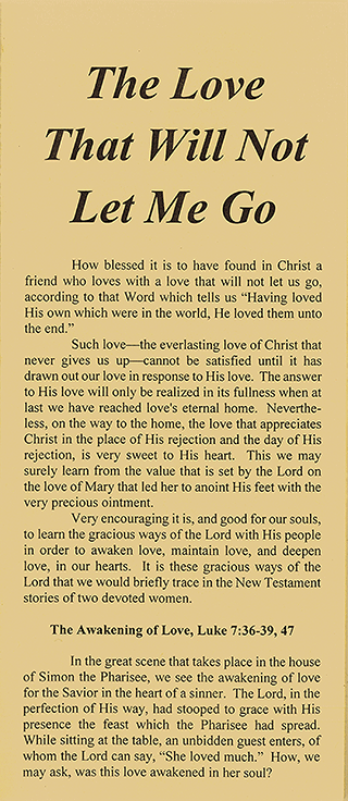 The Love That Will Not Let Me Go by Hamilton Smith