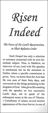 Risen Indeed: The Facts of Our Lord's Resurrection, in Their Relative Order by John Nelson Darby