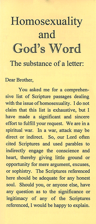 Homosexuality and God's Word by John A. Kaiser