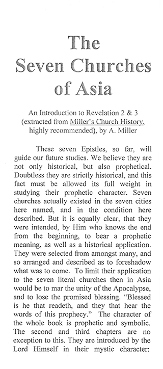The Seven Churches of Asia: Revelation 2 and 3 by Andrew Miller