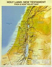 Holy Land New Testament Relief Map: Then and Now Wall Chart (Israel, Jordan & Syria) 4185L by Rose Publishing