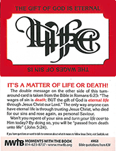 Life or Death Invertible Optical Challenge Tract Card Pack: Romans 6:23, Full Verse