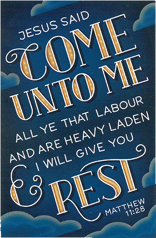 Come Unto Me Tract Card Pack: Matthew 11:28, Full Verse