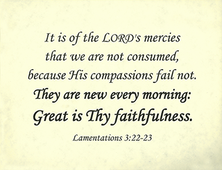 Small Frameable 11" x 8.5" Great Faithfulness Calligraphy Text: Lamentations 3:22-23 Full Verses by ShareWord Wall Witness