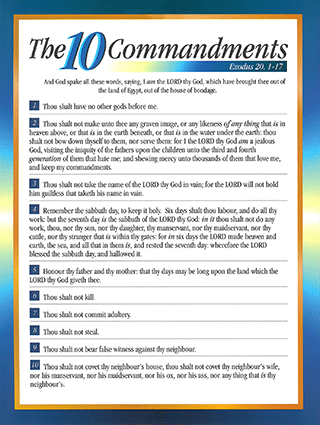 Ten Commandments Text Card by TBS
