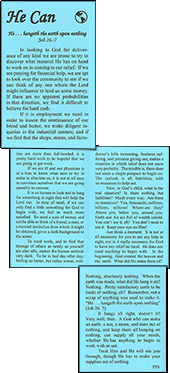 He Can: He … Hangeth the Earth Upon Nothing. Job 26:7 by P.J. S.