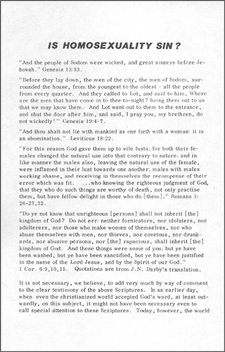 Is Homosexuality Sin? by Richard "Dick" Gorgas