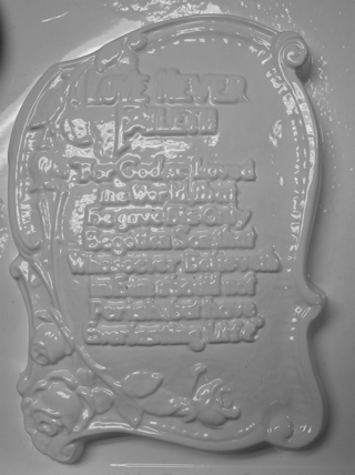 Plaster Casting Mold: Love Never Faileth - John 3:16