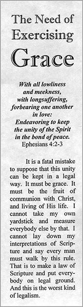 The Need of Exercising Grace by Alexander Hume Rule