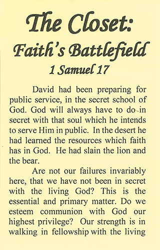 The Closet: Faith's Battlefield by James Lampden Harris