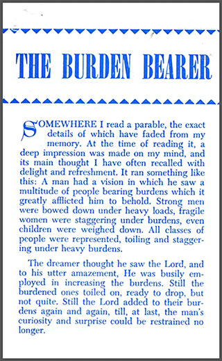 The Burden Bearer: Perfect Through Suffering by Algernon James Pollock