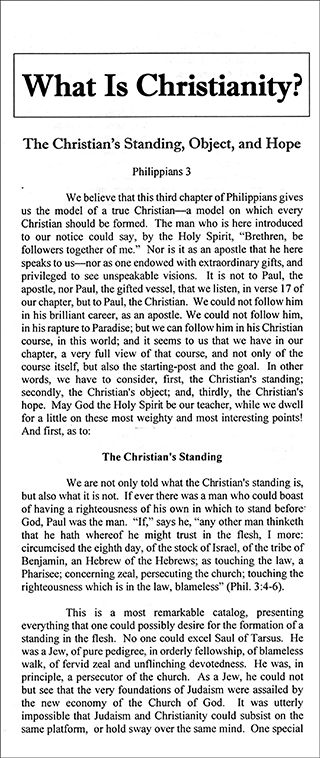 What Is Christianity? The Christian's Standing, Object and Hope by Charles Henry Mackintosh