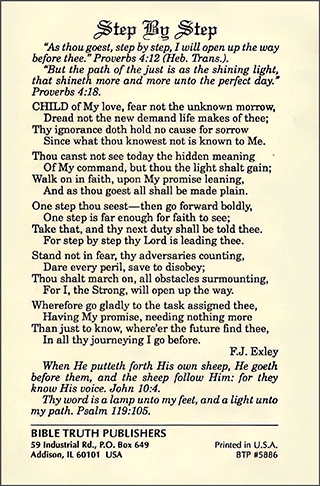 Step by Step in the New Year by Frank J. Exley